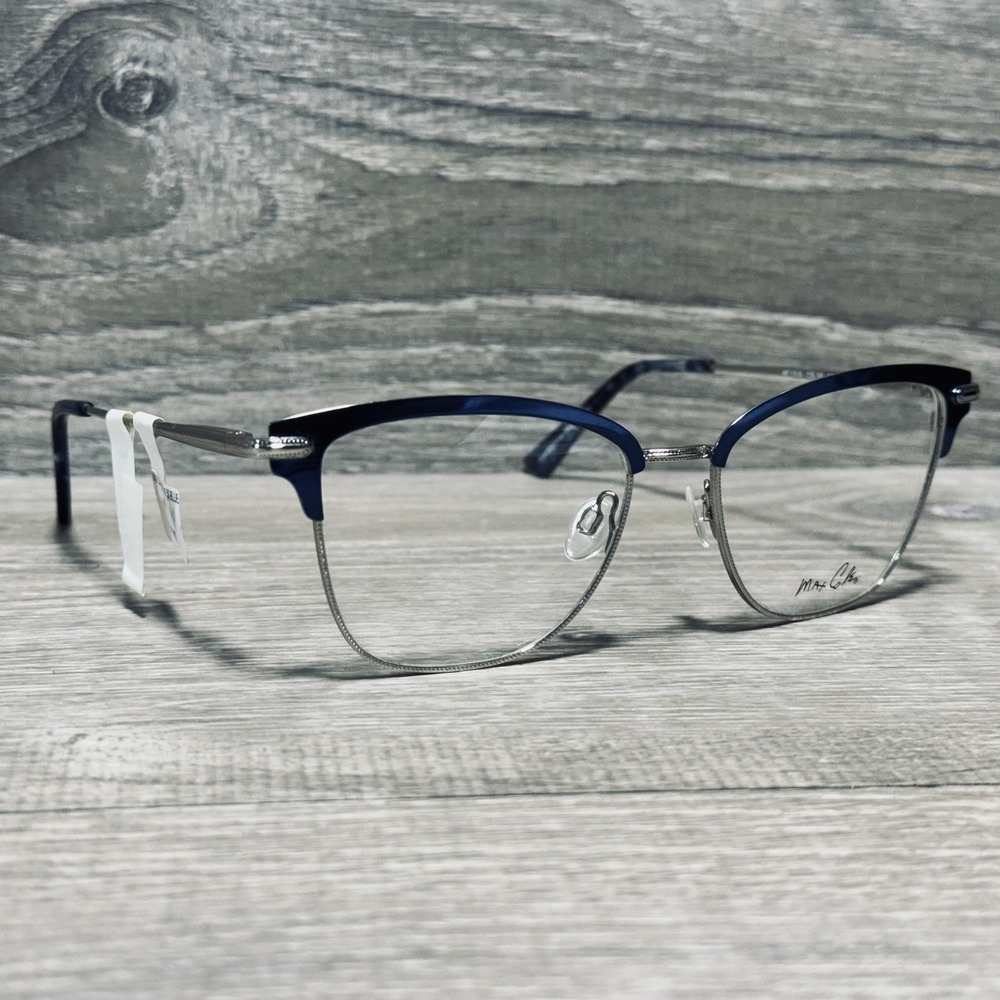 Max Cole MC 1516 50 Eyeglass Frames Womens 53-17-140 Blue Clubmaster Rectangular